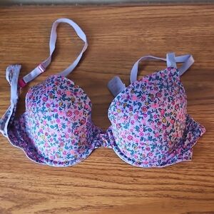 EUC Victoria's Secret Lined Demi Purple Floral Bra 38B